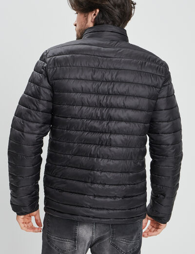 Doudoune droite légère col montant noir homme