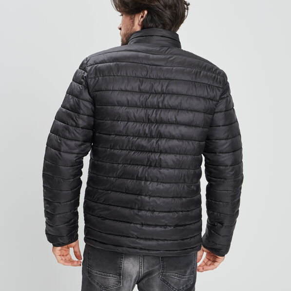 Doudoune droite légère col montant noir homme