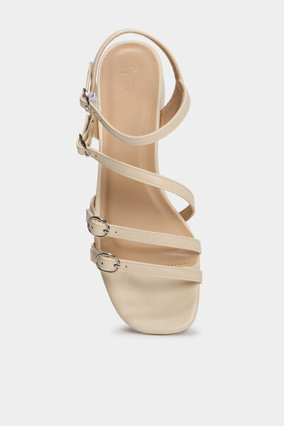 Sandales multibrides &agrave; talons blanc femme