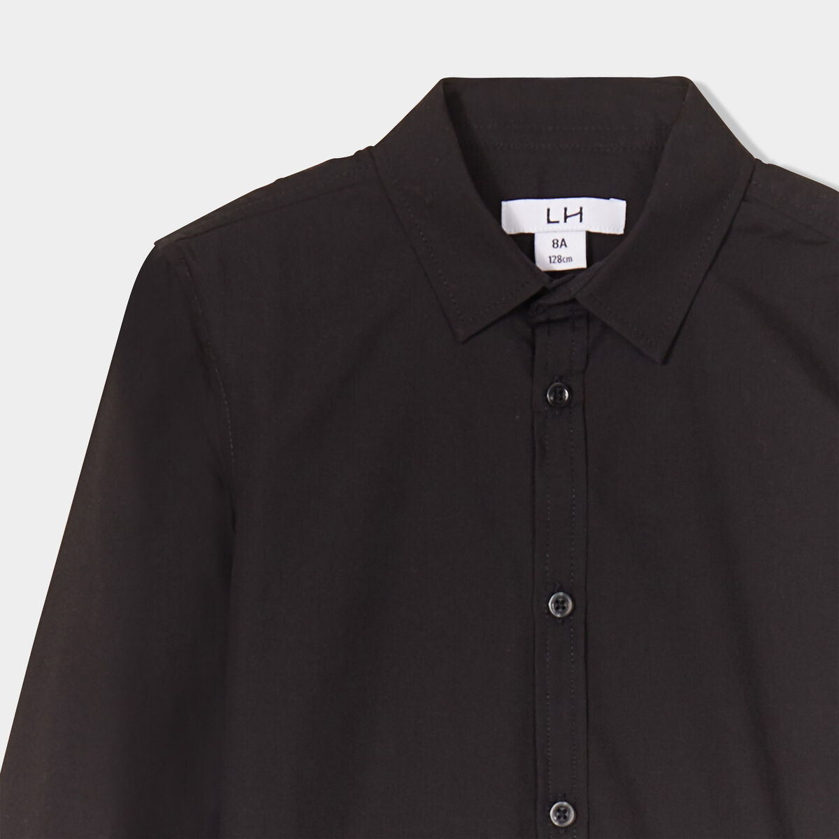 Chemise manches longues noir garçon