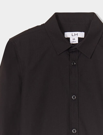 Chemise manches longues noir garçon