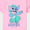 T-shirt manches courtes coton Stitch rose fille