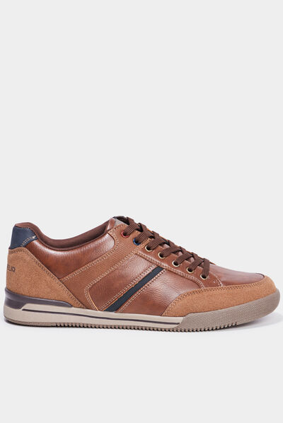 Sneakers plates Trappeur marron homme
