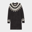 Robe pull courte col rond Liberto gris foncé femme