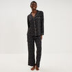 Ensemble pyjama chemise et pantalon noir femme