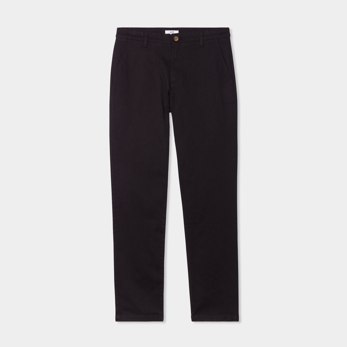 Pantalon chino droit stretch noir homme