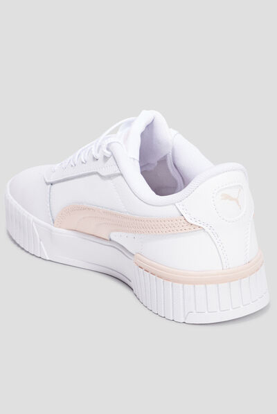 Tennis basses à lacets en cuir Puma blanc fille