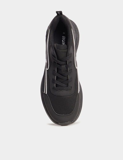 Baskets running à lacets noir homme