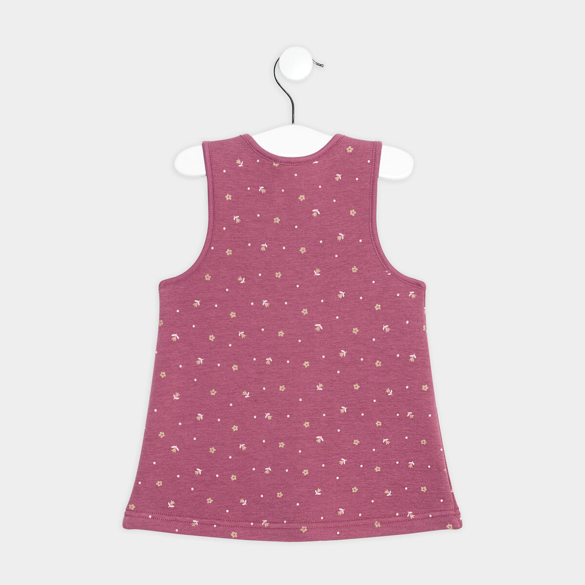 Robe droite sans manches prune bébé fille