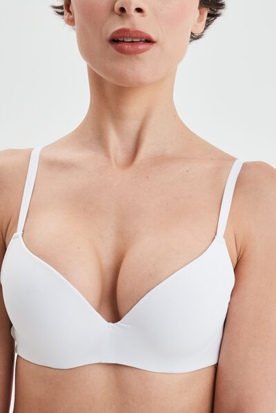 Soutien-gorge push-up microfibre blanc femme