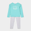 Ensemble pyjama pantalon 2 pièces coton bleu clair fille