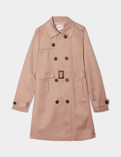 Trench mi-long ceinturé marron femme