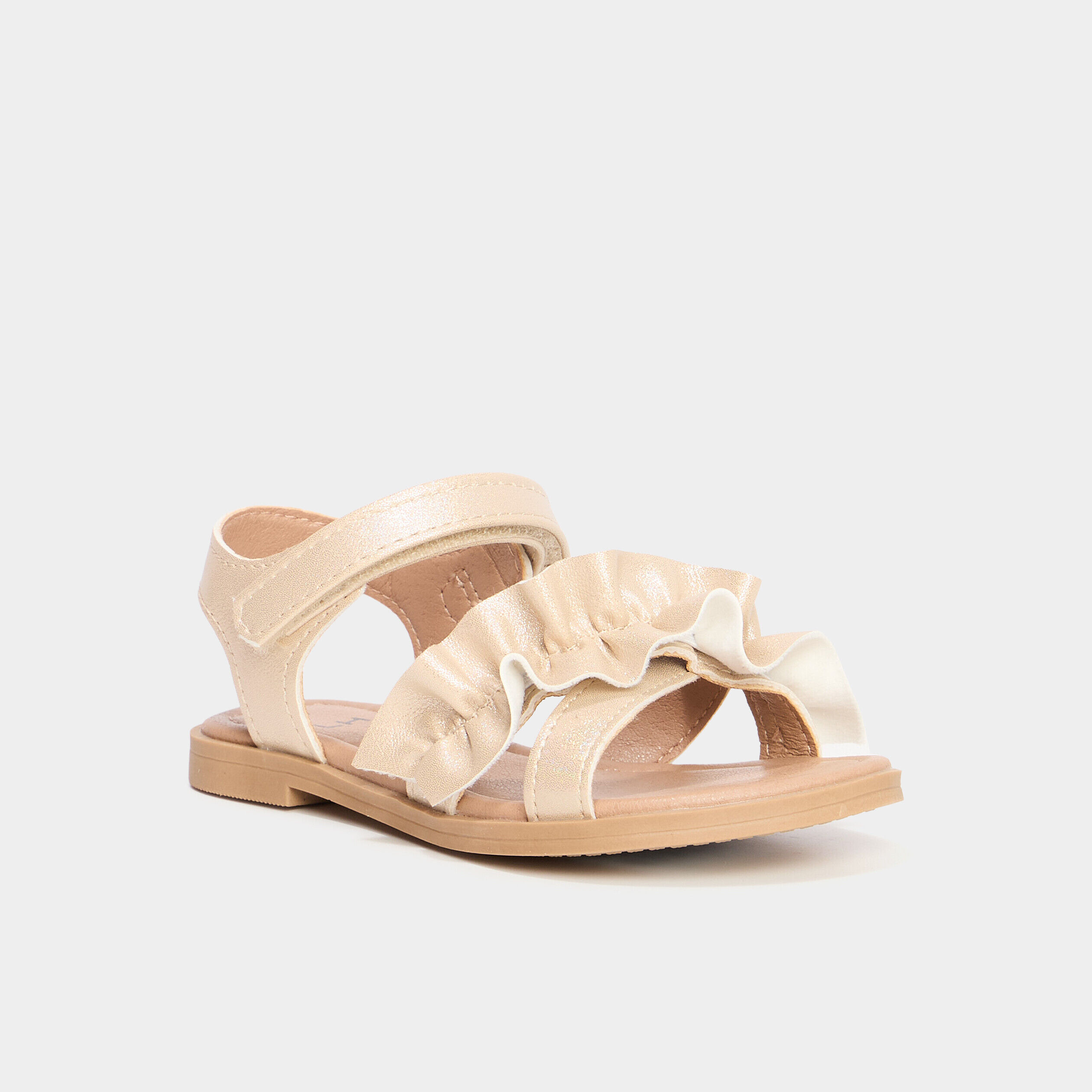 Sandales détails volants couleur argent fille LH