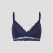Soutien-gorge dentelle sans armatures bleu marine femme