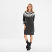 Robe pull courte col rond Liberto gris foncé femme