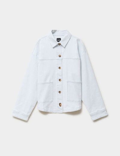 Surchemise 2 poches coton blanc femme