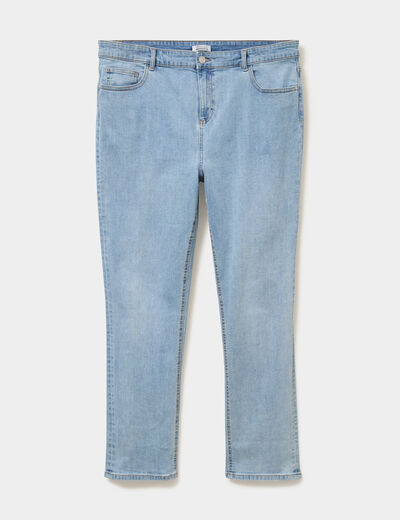 Jeans droit taille haute denim triple stone femme grande taille