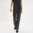Pantalon flare fils m&eacute;tallis&eacute;s gris argent femme