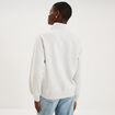 Sweat col camionneur zipp&eacute; gris clair femme