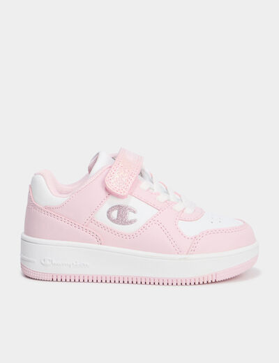 Tennis basses à scratchs Champion rose pastel fille