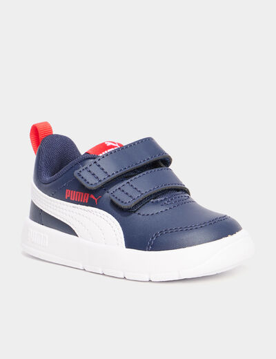 Tennis basses à scratchs Puma bleu bébé garçon