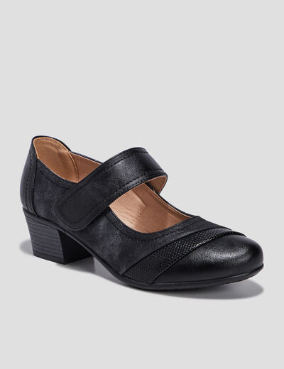 Escarpins en cuir noir femme