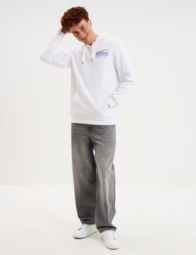 Sweat hoodie molleton Fast and Furious blanc homme