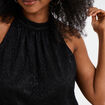 Débardeur dentelle encolure américaine noir femme