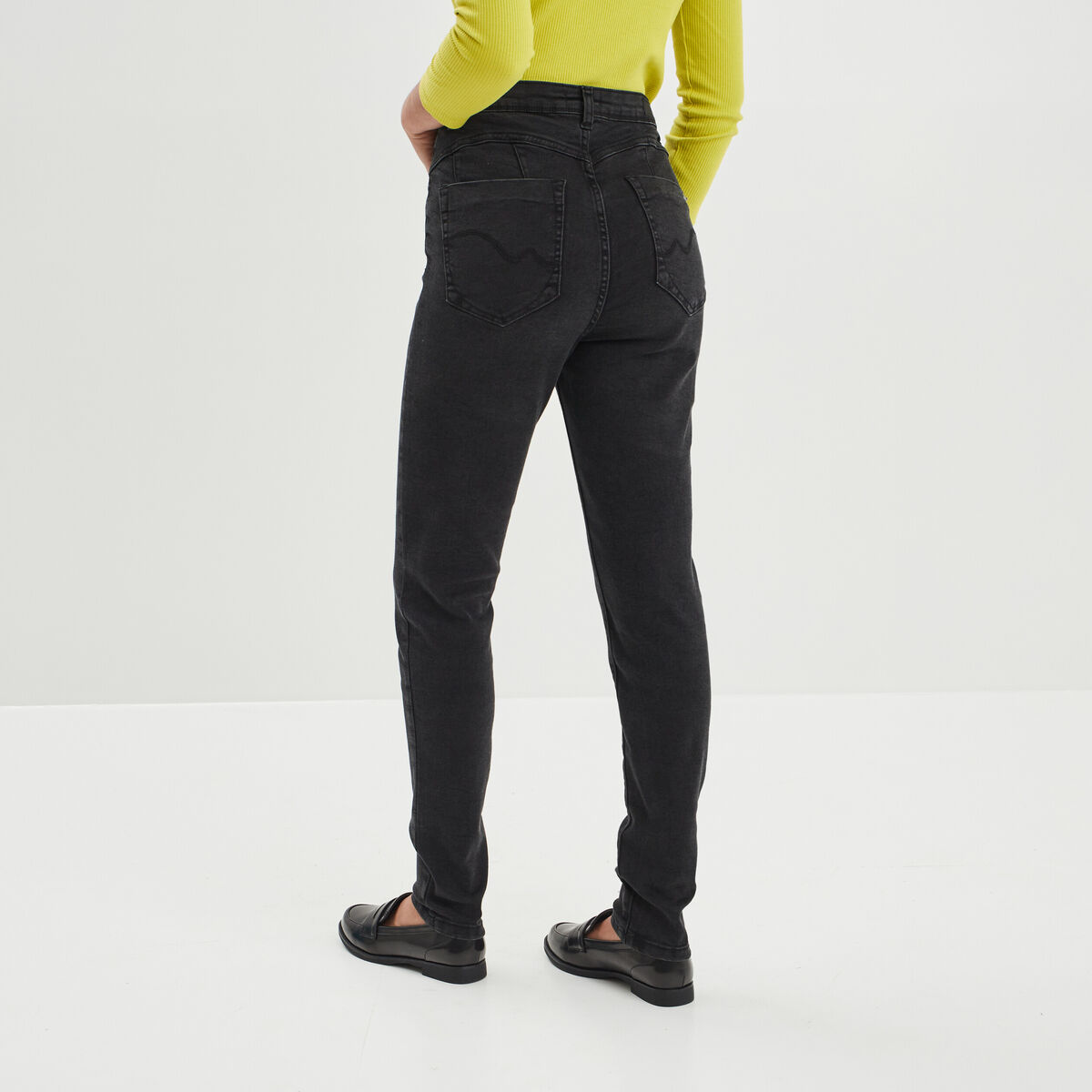 Jeans skinny taille haute Liberto denim noir femme