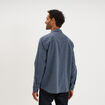Chemise manches longues coton bleu marine homme