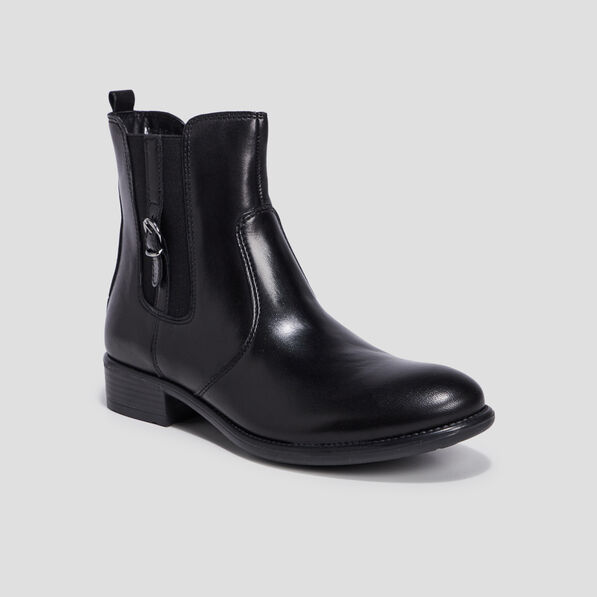 Bottines en cuir noir fille