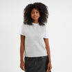 Pull sans manches col rond gris clair femme