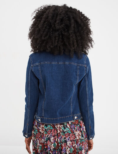 Veste en jean ajustée boutonnée denim stone femme