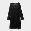 Robe dentelle et sequins doubl&eacute;e noir femme