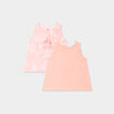 Lot 2 débardeurs coton à fronces rose fluo bébé fille