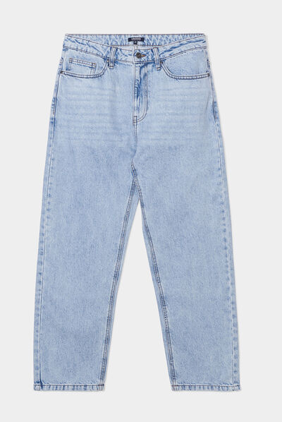 Jeans relaxed Creeks denim bleach homme