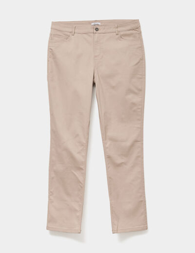 Pantalon straight taille haute Modavista sable femme grande taille