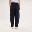 Pantalon ballon taille haute bleu fonc&eacute; femme