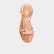 Sandales plates en cuir multicolore femme