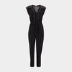 Combinaison pantalon ceinturé noir femme