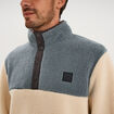 Sweat polaire col camionneur boutons ecru homme