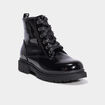 Bottines crant&eacute;es zipp&eacute;es &agrave; paillettes noir fille
