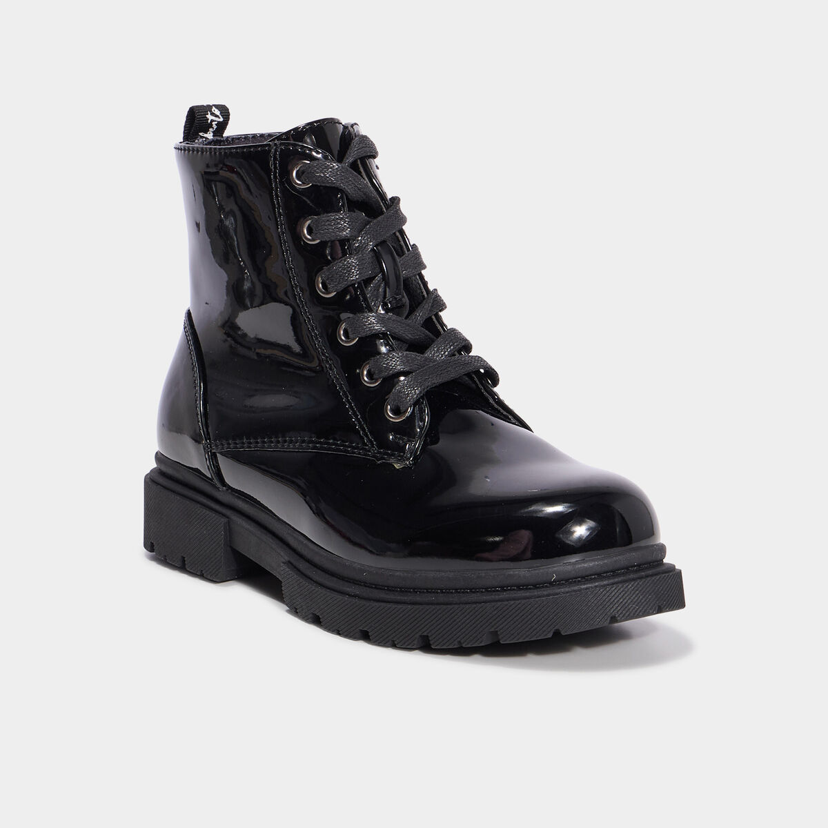 Bottines crant&eacute;es zipp&eacute;es &agrave; paillettes noir fille