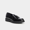 Mocassins vernis semelle crant&eacute;e Liberto noir femme