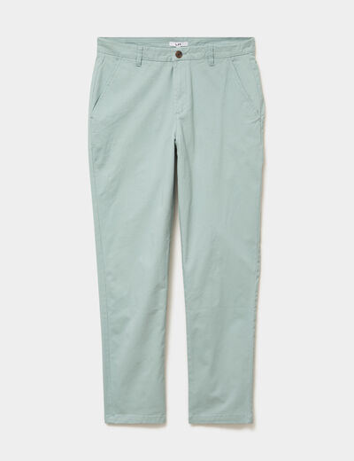 Pantalon chino droit stretch vert pastel homme
