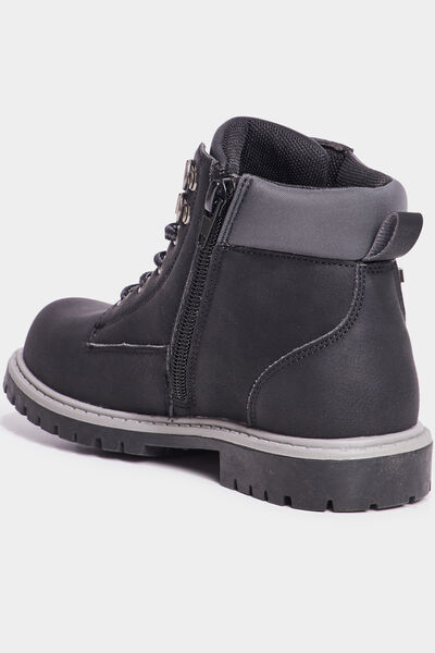 Boots crant&eacute;es zipp&eacute;es Trappeur noir gar&ccedil;on