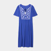 Robe courte buste brodé bleu roi femme