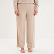 Pantalon de pyjama large en maille beige femme