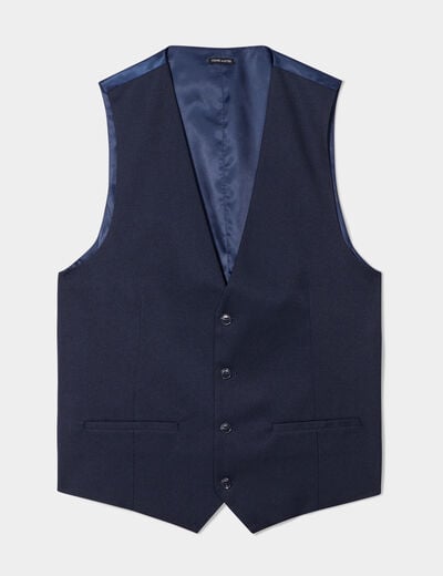 Veston droit boutonné bleu marine homme
