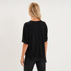 T-shirt asym&eacute;trique &agrave; dentelle noir femme